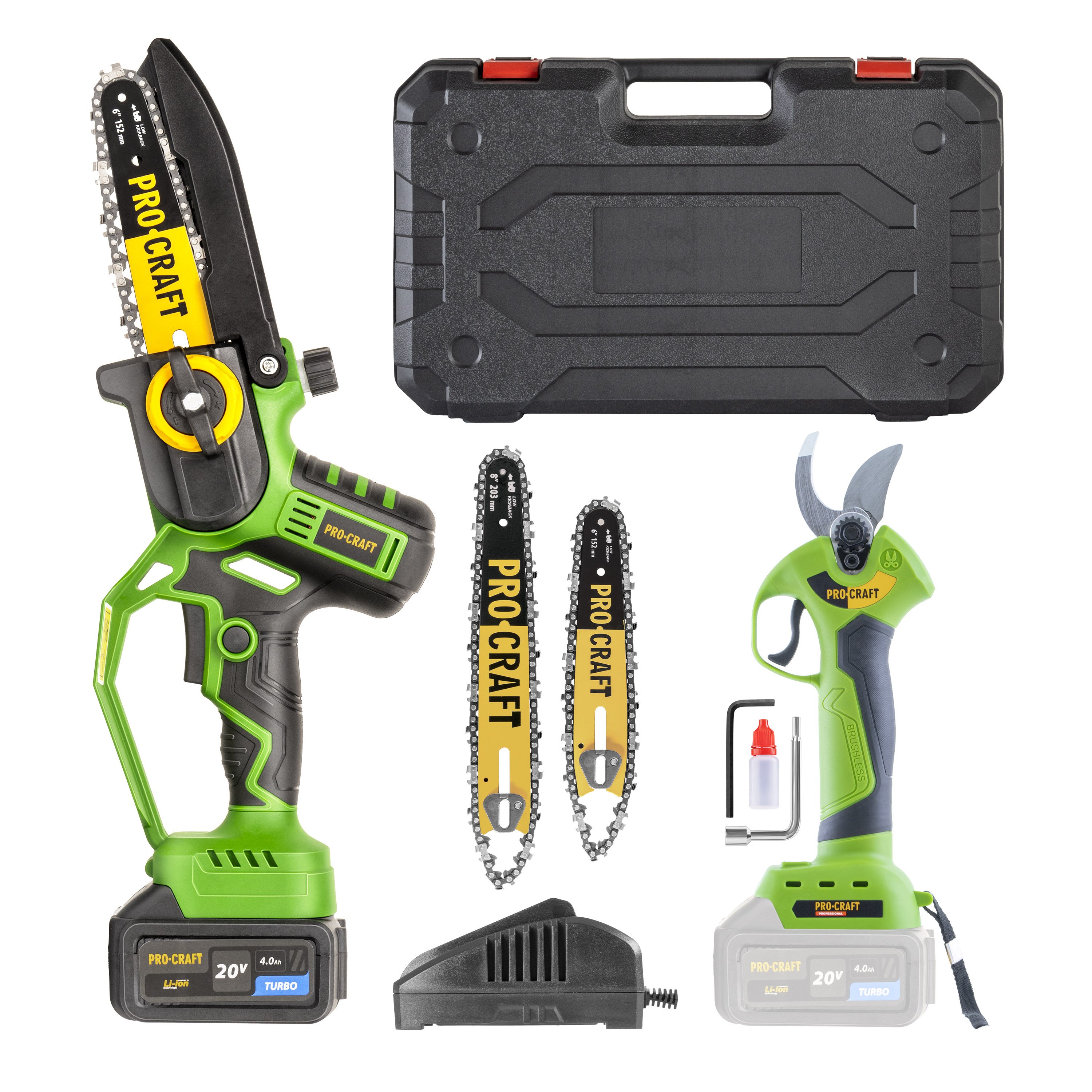 Procraft PKA32Li + ES28Libb 20V sada – akumulátorová ruční pilka a nůžky Procraft PKA32Li + ES28Libb 20V sada – akumulátorová ruční pilka a nůžky