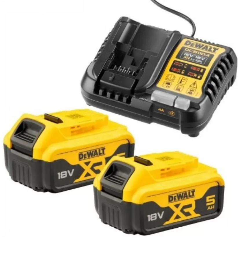 DeWALT 18V – sada (2x 5,0 Ah akumulátor + nabíječka 12-18V XR Li-Ion) DeWALT 18V – sada (2x 5,0 Ah akumulátor + nabíječka 12-18V XR Li-Ion)