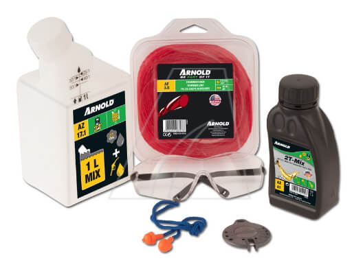 ARNOLD (Stanley Black & Decker) Arnold ASK 08 – sada pro vyžínače a křovinořezy (olej 2-takt / láhev na míchání / ochranné brýle / ochrana uší / struna 2,0 x 15 m / řezačka strun) ARNOLD (Stanley Black & Decker) Arnold ASK 08 – sada pro vyžínače a křovinořezy (olej 2-takt / láhev na míchání / ochranné brýle / ochrana uší / struna 2,0 x 15 m / řezačka strun)