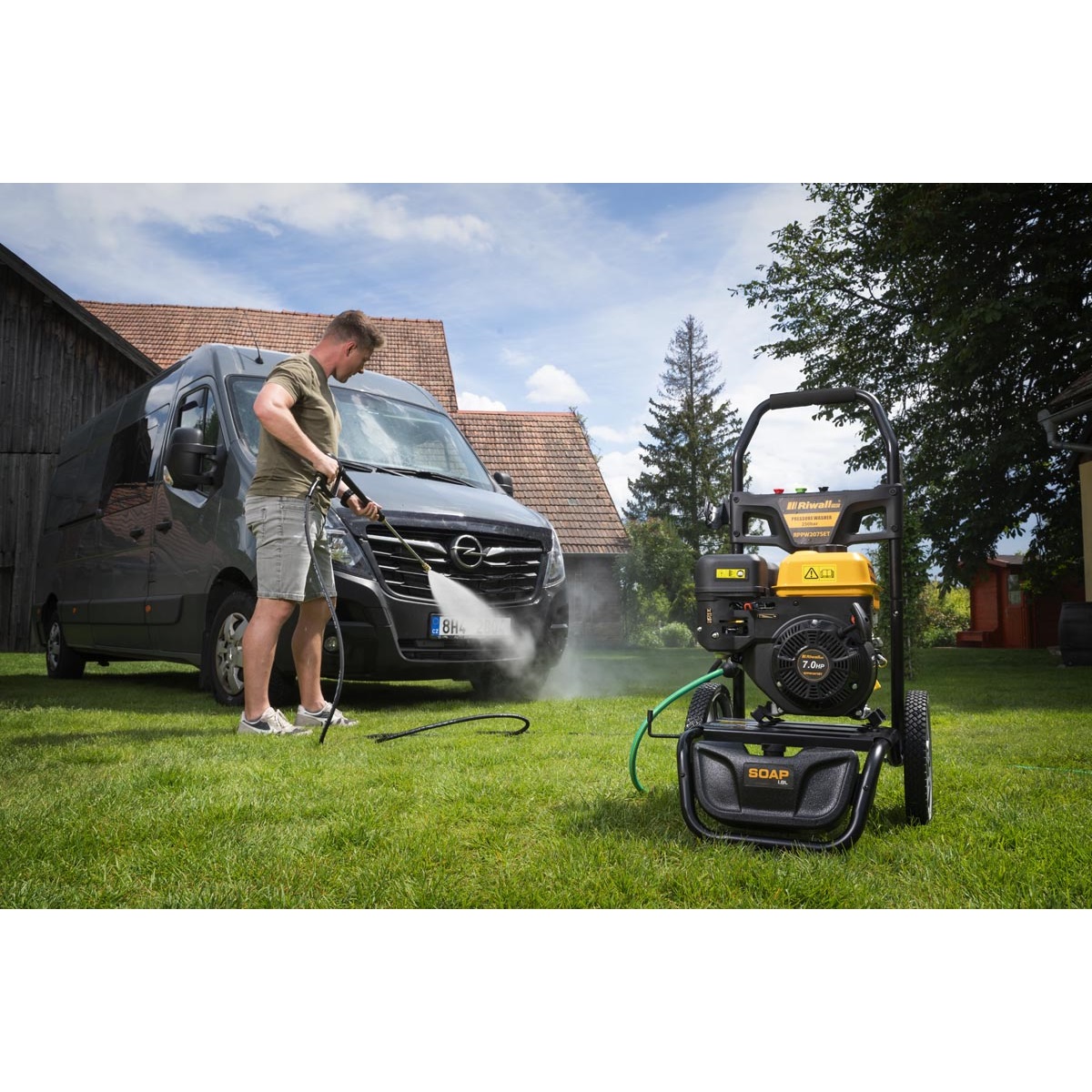 Riwall PRO RPPW 207 SET - benzínová tlaková myčka 207 barů s příslušenstvím - Obrázek 2