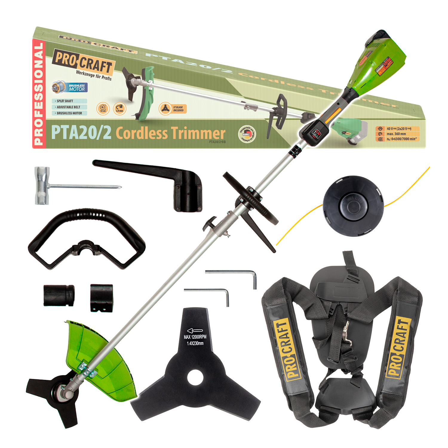 Procraft PTA20/2 – akumulátorový křovinořez (bez akumulátoru a nabíječky) Procraft PTA20/2 – akumulátorový křovinořez (bez akumulátoru a nabíječky)