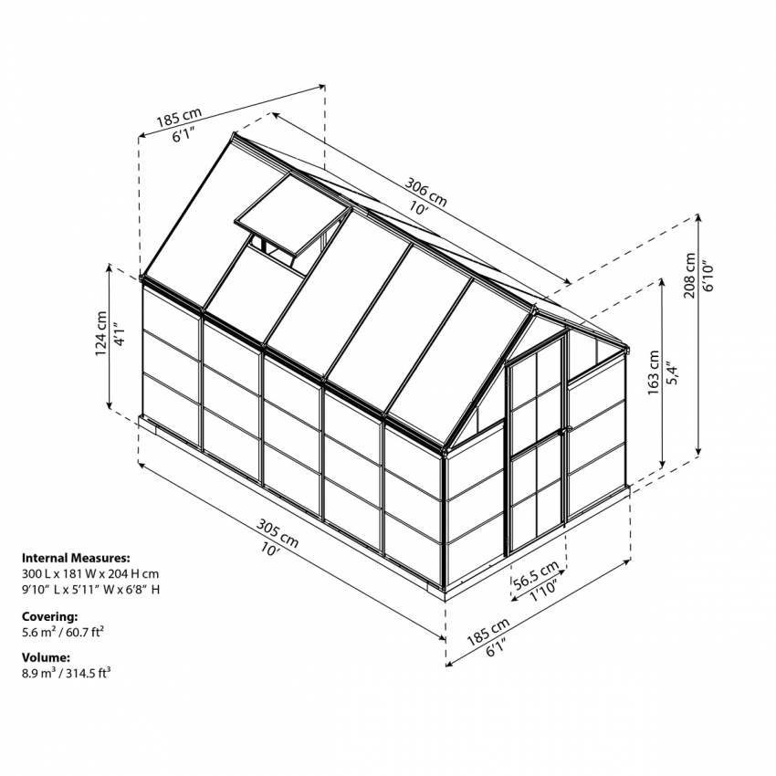 Palram - Canopia Hybrid 6x10 - polykarbonátový skleník - Obrázek 2