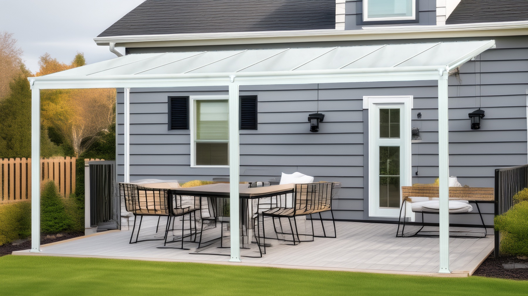 LANIT PLAST, s.r.o. hliníková pergola LANITPLAST WALL 43 bílá + čirý PC LG2126 LANIT PLAST, s.r.o. hliníková pergola LANITPLAST WALL 43 bílá + čirý PC LG2126