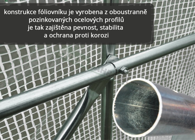 Zahradní fóliovník 2x4m VespaGarden - bílý - Obrázek 2