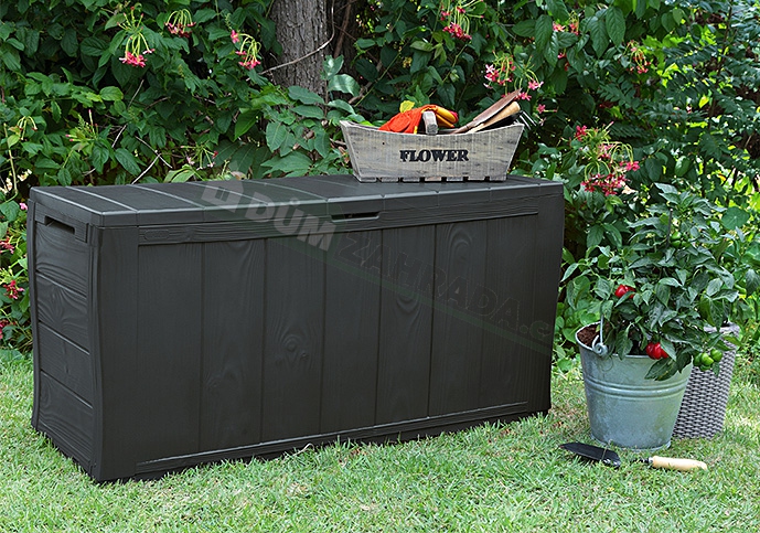 Keter Sherwood - zahradní úložný box 270 L - 117 x 45 x 57,5 - Graphite - Obrázek 2