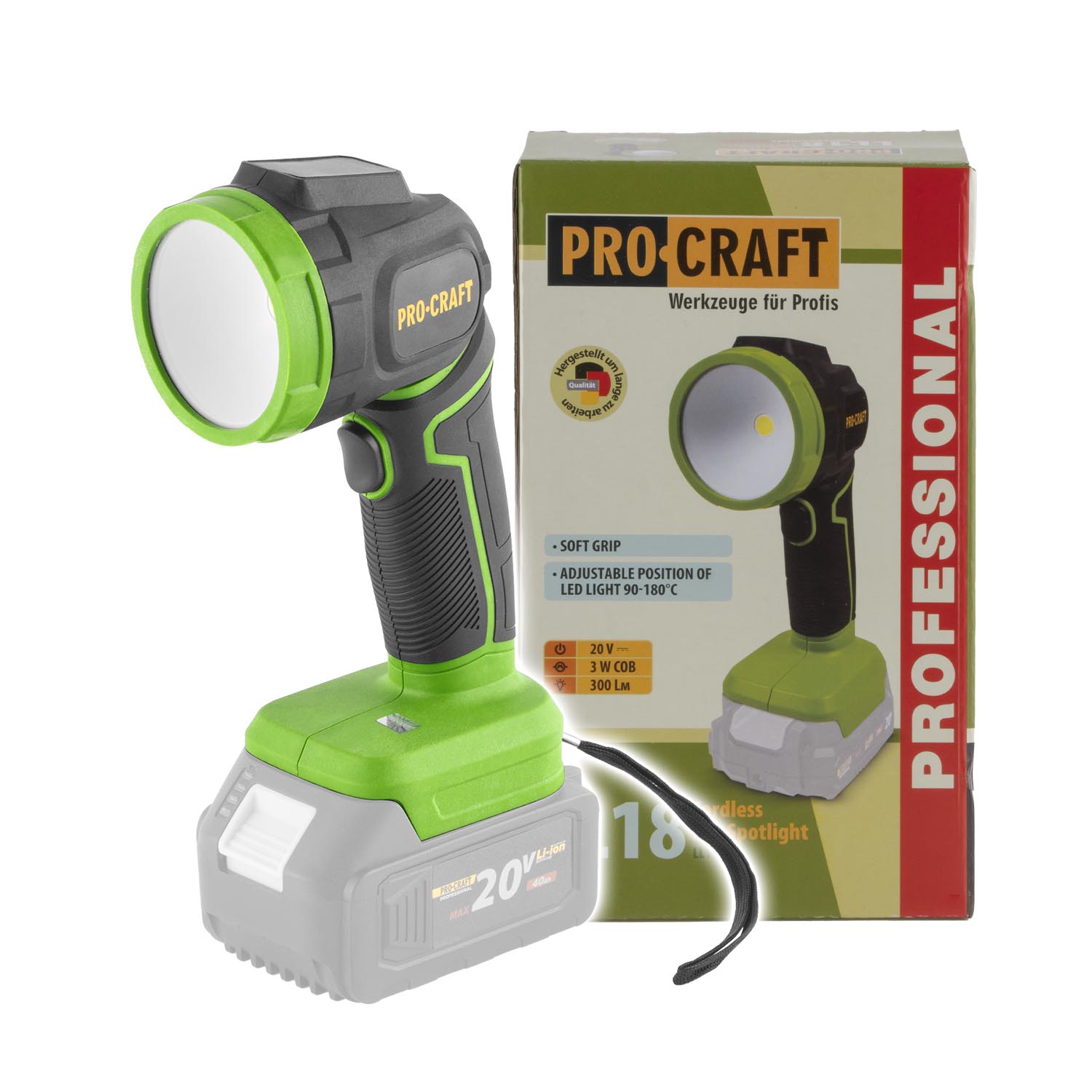 Procraft LL18bb 20 V – akumulátorový LED reflektor (bez akumulátoru a nabíječky) Procraft LL18bb 20 V – akumulátorový LED reflektor (bez akumulátoru a nabíječky)