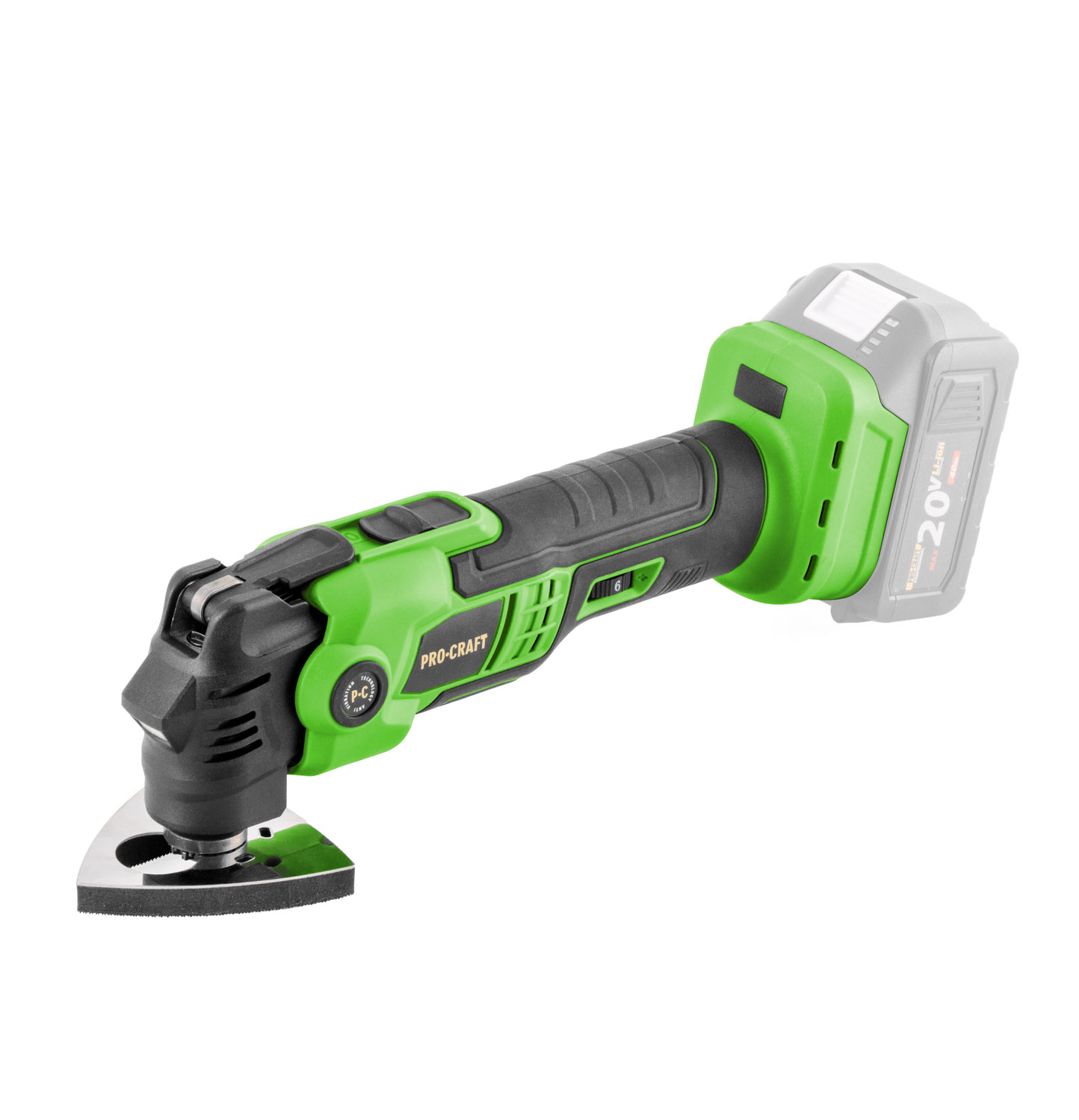 Procraft PMT22bb 20V - akumulátorová multifunkční oscilační bruska (bez akumulátoru a nabíječky) - Obrázek 2