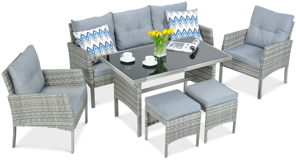 F-Garden Sedací souprava z technoratanu CORTINA Dolphine Grey - Obrázek 2