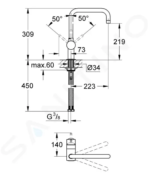 Grohe 32488000 - Dřezová baterie, chrom - Obrázek 2