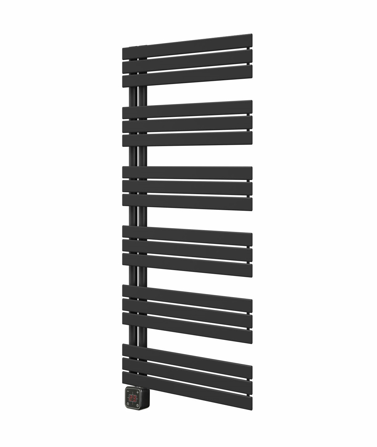 ELÍZ Elektrický koupelnový radiátor 60 x 139 cm, příkon 800 W, se zabudovanou topnou tyčí, elektronické ovládání, černá barva (Elíz EBR 800 AG-B) - Obrázek 2