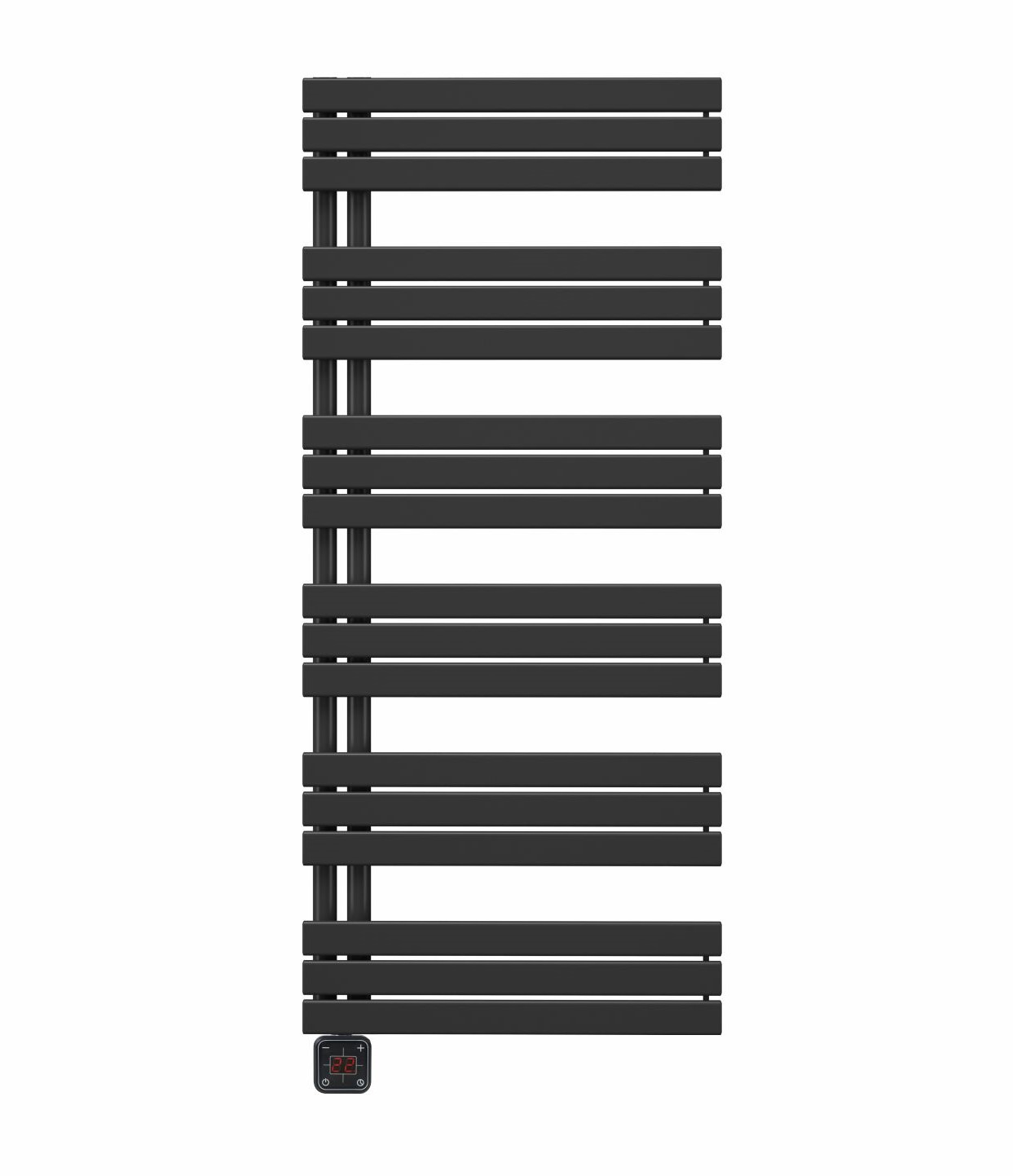 ELÍZ Elektrický koupelnový radiátor 60 x 139 cm, příkon 800 W, se zabudovanou topnou tyčí, elektronické ovládání, černá barva (Elíz EBR 800 AG-B) ELÍZ Elektrický koupelnový radiátor 60 x 139 cm, příkon 800 W, se zabudovanou topnou tyčí, elektronické ovládání, černá barva (Elíz EBR 800 AG-B)