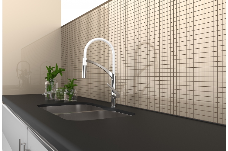 Rubineta Olsen spa ULTIMA U-50 OLBAU50WT Dřezová baterie s pružným ramenem a magnetickým držákem spršky bílá - Obrázek 2