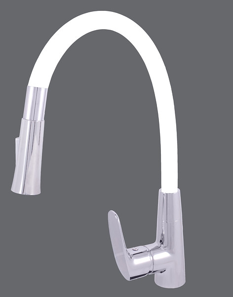 RAV Slezák Slezák Rav AMUR AM719.0/12B baterie dřezová s flexibilním ramínkem se sprchou – bílá/chrom RAV Slezák Slezák Rav AMUR AM719.0/12B baterie dřezová s flexibilním ramínkem se sprchou – bílá/chrom