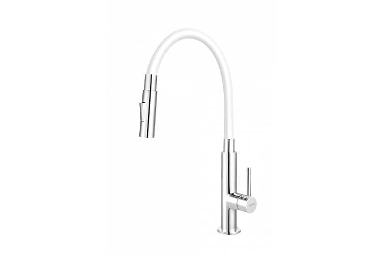 Novaservis Ferro 70730,0B Dřezová stojánková baterie, bílá – chrom s elastickým ramenem a sprškou (70730,0B) Novaservis Ferro 70730,0B Dřezová stojánková baterie, bílá – chrom s elastickým ramenem a sprškou (70730,0B)