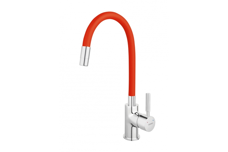 Novaservis Ferro 70710,0CV Dřezová stojánková baterie, červená – chrom s elastickým ramenem (70710,0CV) Novaservis Ferro 70710,0CV Dřezová stojánková baterie, červená – chrom s elastickým ramenem (70710,0CV)