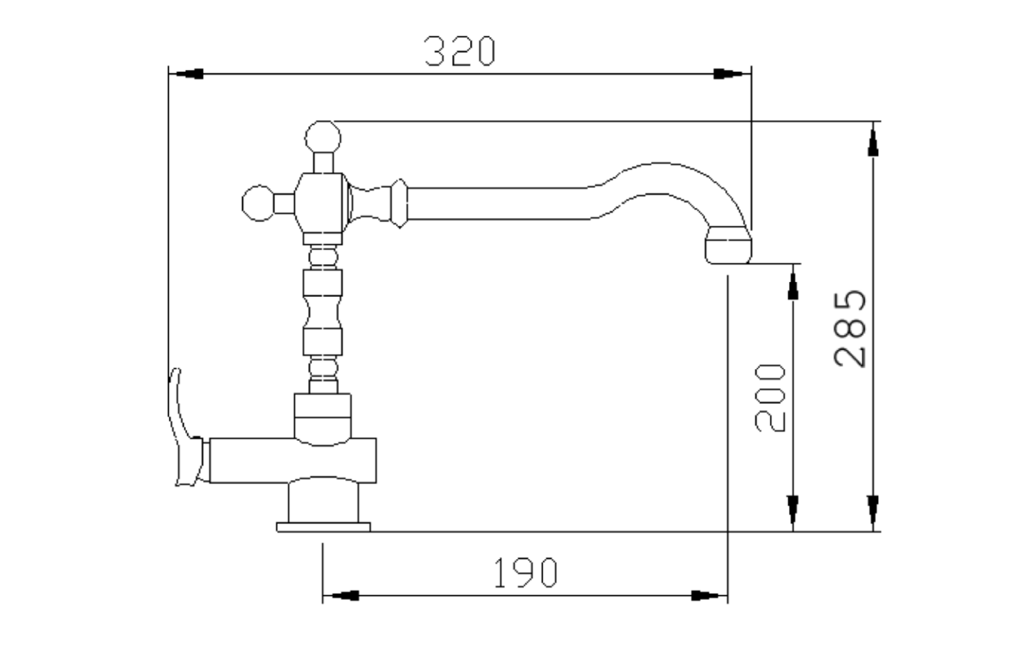 Sapho KIRKÉ stojánková dřezová baterie, chrom - Obrázek 2