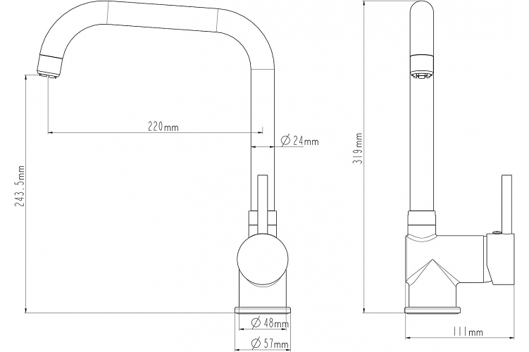 Eco produkty Černá dřezová stojánková baterie Future s otočným ramenem - matná černá - Obrázek 2