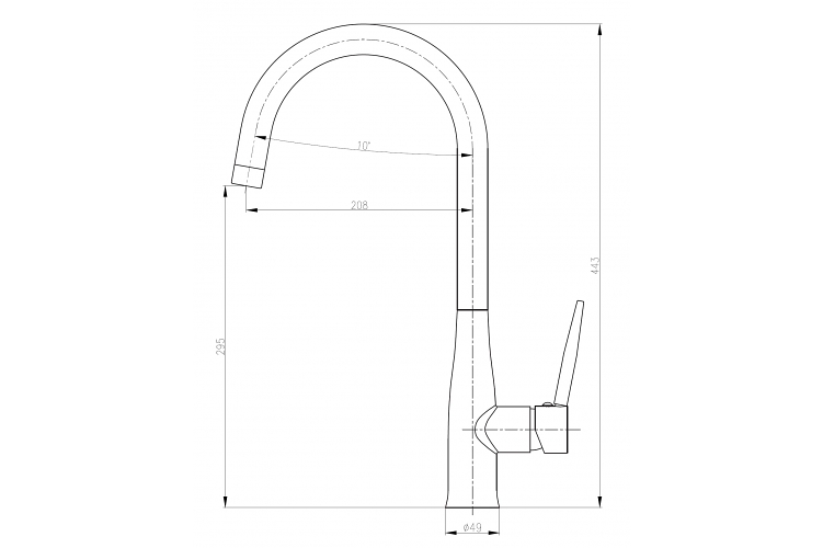 Eco produkty Handy Arc 35 dřezová baterie s obloukovým ramenem - kartuš 35 mm - Obrázek 2