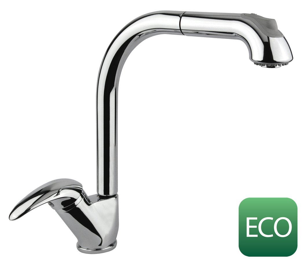 Sapho AXUS stojánková dřezová baterie s výsuvnou sprškou, výška 345 mm, chrom Sapho AXUS stojánková dřezová baterie s výsuvnou sprškou, výška 345 mm, chrom