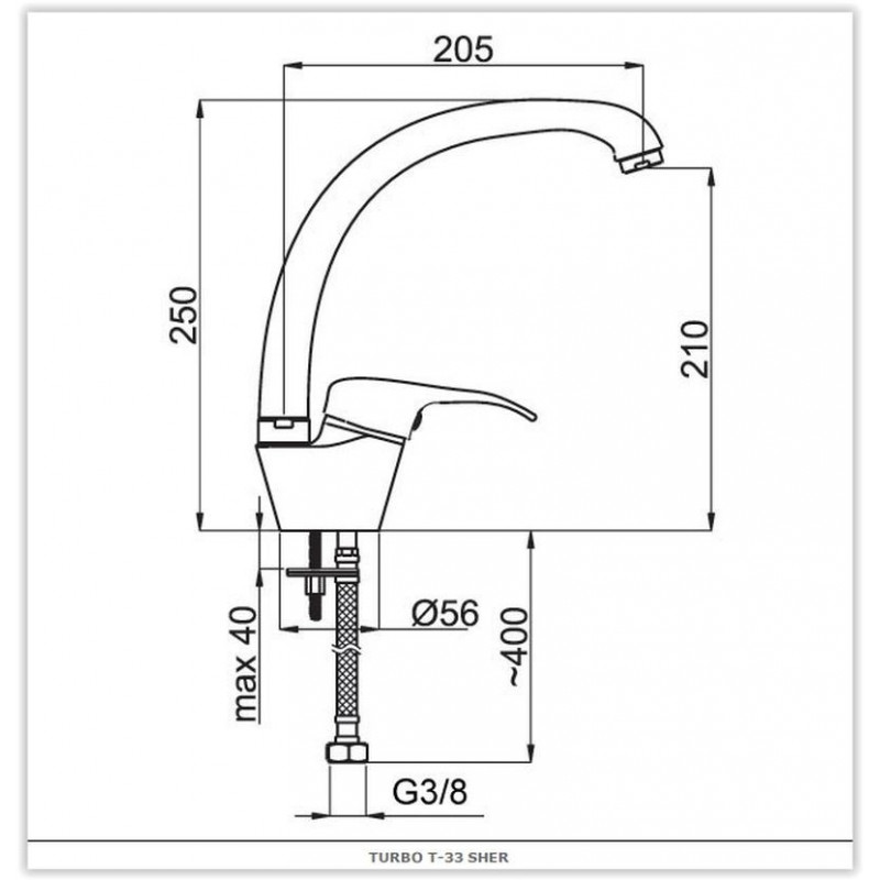 Dřezová baterie Rubineta PRINCE P-33 STAR - Obrázek 2