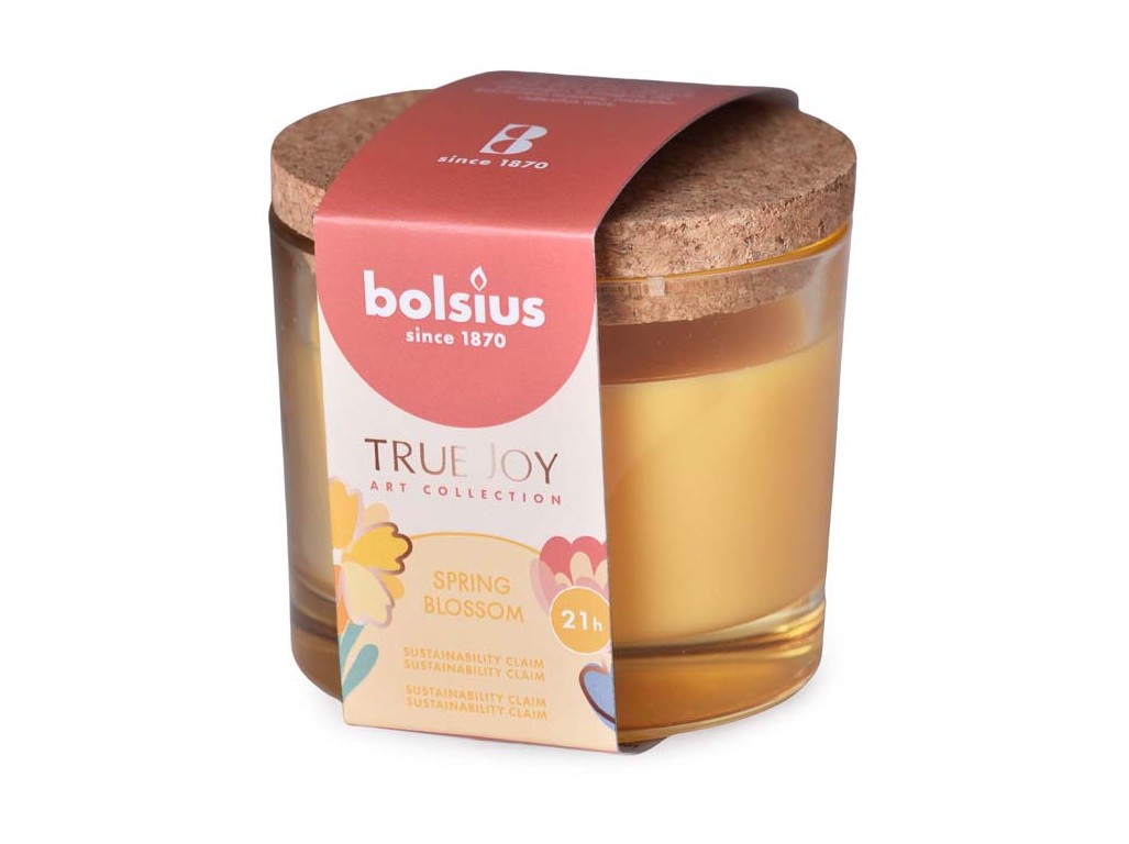 Bolsius Vonná svíčka ve skle s korkovým víčkem, 80x75mm, True Joy Spring Blossom Bolsius Vonná svíčka ve skle s korkovým víčkem, 80x75mm, True Joy Spring Blossom