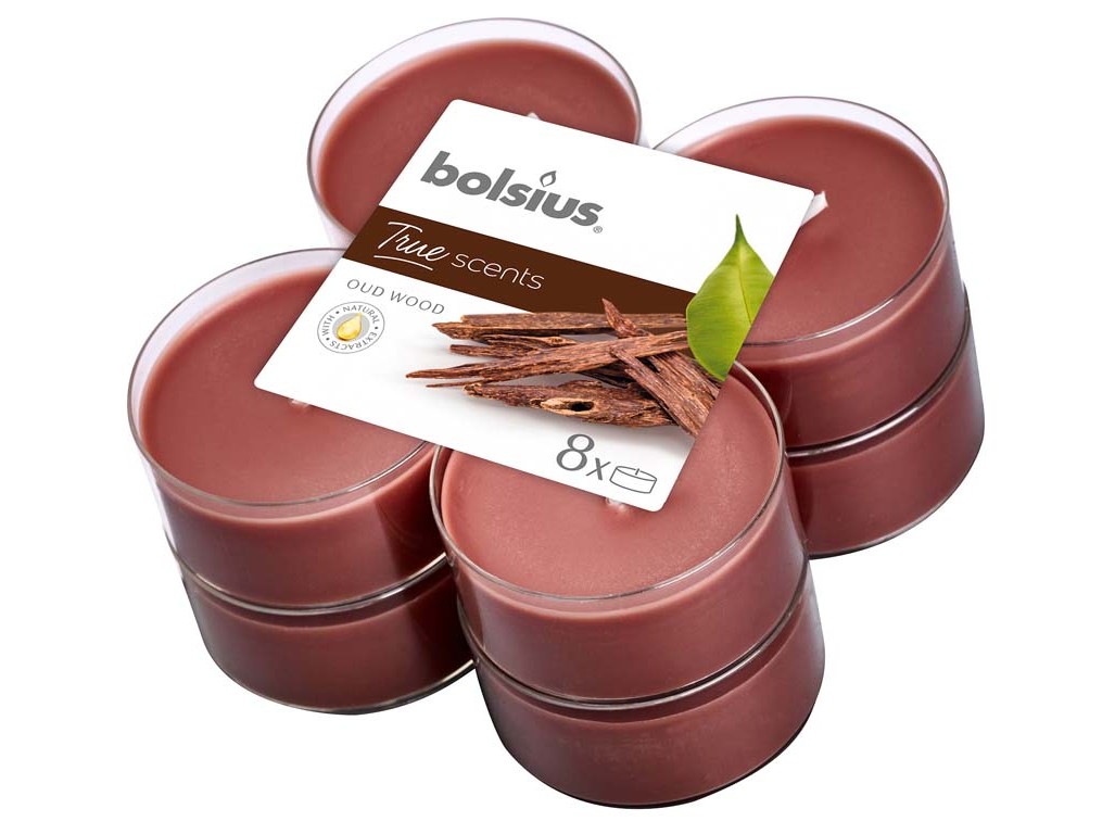 Bolsius Aromatic 2.0 Vonné čajové svíčky Maxi 8ks, Oud wood Bolsius Aromatic 2.0 Vonné čajové svíčky Maxi 8ks, Oud wood