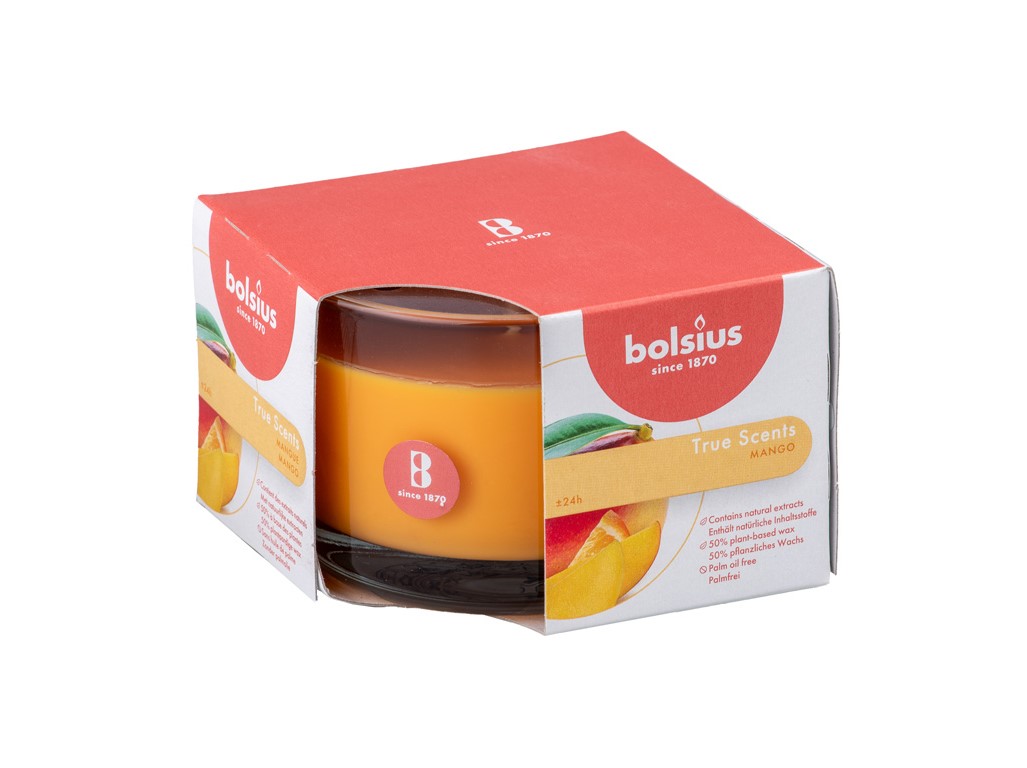 Bolsius Aromatic 2.0 Vonná svíčka ve skle, 90x63mm, Mango Bolsius Aromatic 2.0 Vonná svíčka ve skle, 90x63mm, Mango