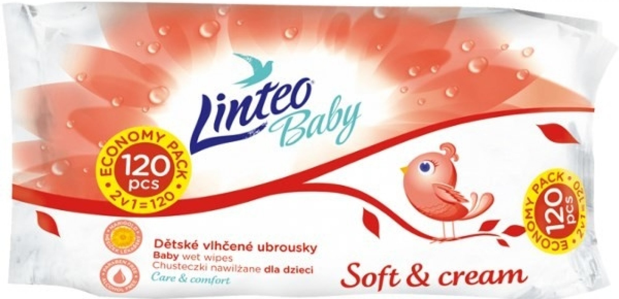 Linteo Baby Soft and Cream vlhčené ubrousky 120 ks Linteo Baby Soft and Cream vlhčené ubrousky 120 ks