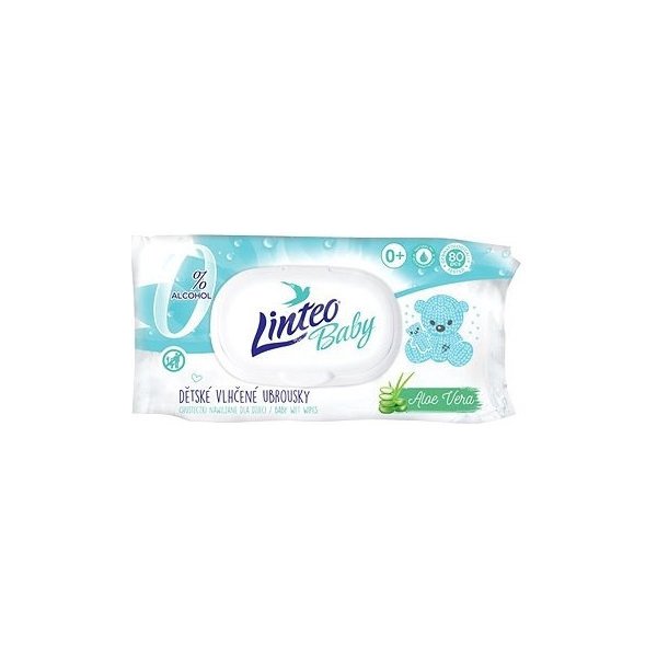 Linteo Baby vlhčené ubrousky Aloe Vera 80 ks Linteo Baby vlhčené ubrousky Aloe Vera 80 ks