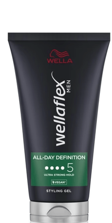 Wellaflex Men All Day Definition gel na vlasy s ultra silnou fixací 150 ml Wellaflex Men All Day Definition gel na vlasy s ultra silnou fixací 150 ml