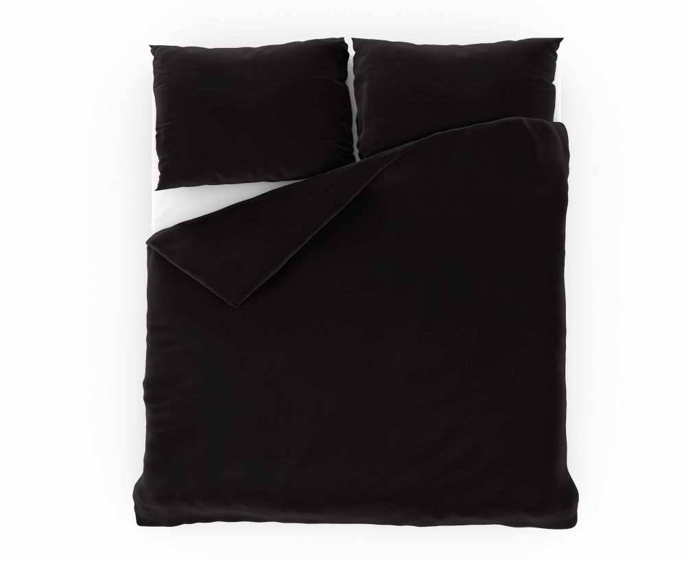 Kvalitex Jednobarevné bavlněné povlečení 140x200 + 70x90 cm - Černé - Obrázek 2