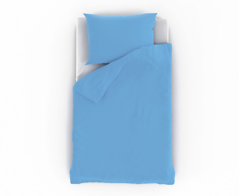 Kvalitex Jednobarevné bavlněné povlečení 140x200 + 70x90 cm - Modré - Obrázek 2
