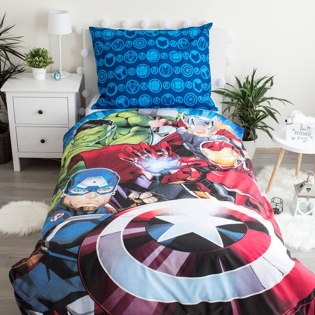 Jerry Fabrics Bavlněné povlečení se svítícím efektem 140x200 + 70x90 cm - Avengers "02" - Obrázek 2