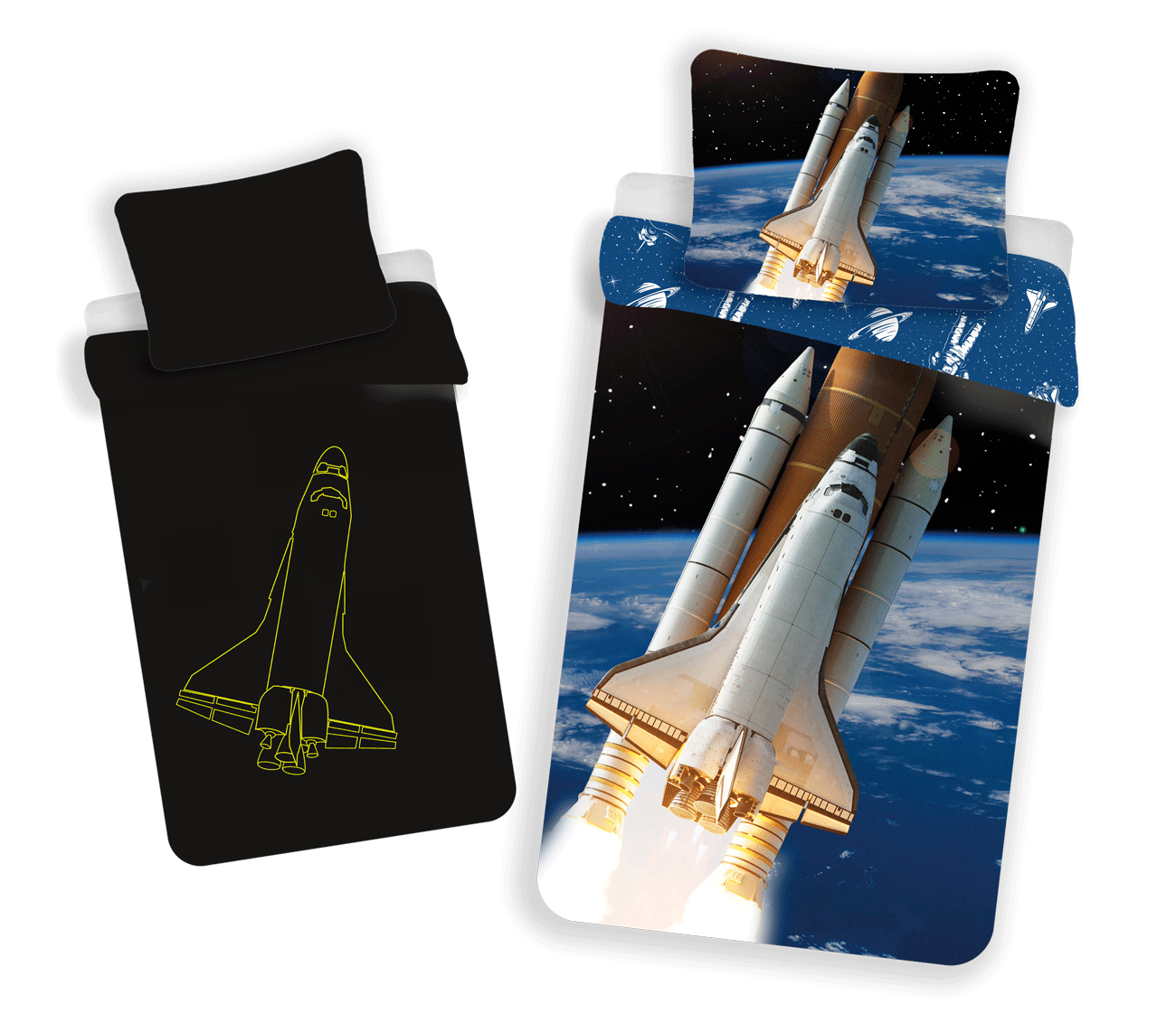 Jerry Fabrics Bavlněné povlečení se svítícím efektem 140×200 + 70×90 cm – Vesmír Jerry Fabrics Bavlněné povlečení se svítícím efektem 140×200 + 70×90 cm – Vesmír