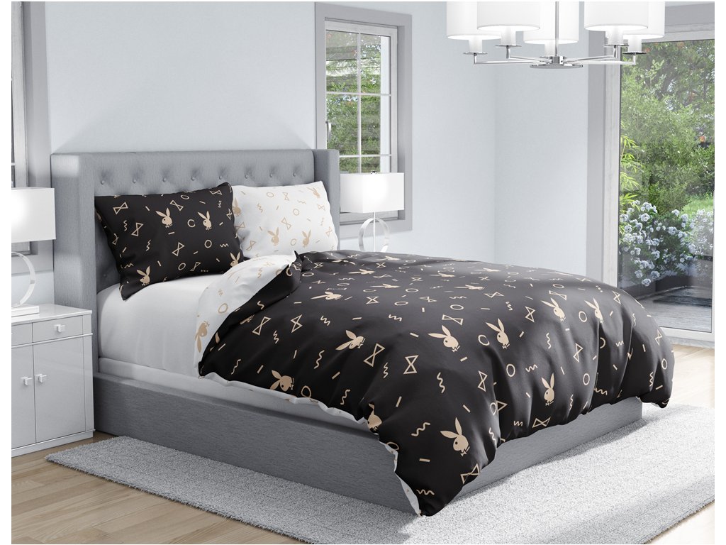 Carbotex Bavlněné povlečení 140x200 + 70x90 cm - Playboy Gold - Obrázek 2