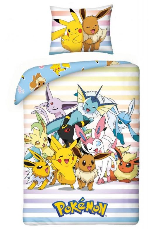 Halantex Bavlněné povlečení 140×200 + 70×90 cm – Pokémon – Pikachu a Eevee Halantex Bavlněné povlečení 140×200 + 70×90 cm – Pokémon – Pikachu a Eevee