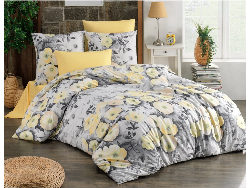 TipTrade Bavlněné povlečení 140×200 + 70×90 cm – Alisa žluté TipTrade Bavlněné povlečení 140×200 + 70×90 cm – Alisa žluté