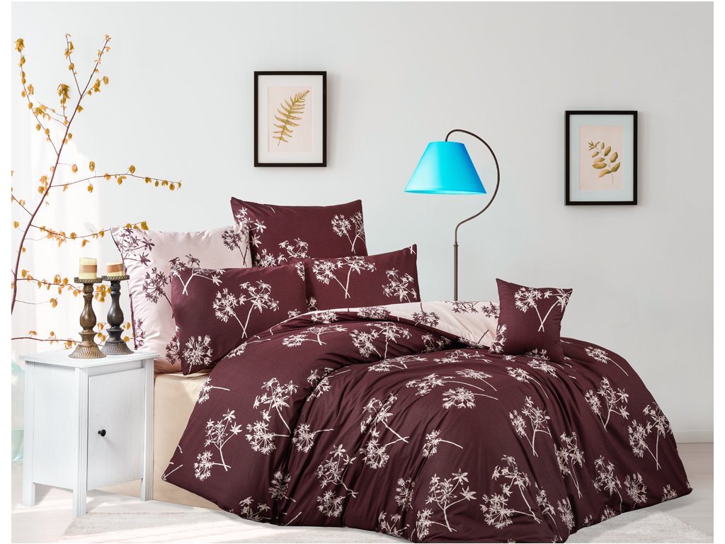 TipTrade Bavlněné povlečení 140×200 + 70×90 cm – Idil Burgundy TipTrade Bavlněné povlečení 140×200 + 70×90 cm – Idil Burgundy