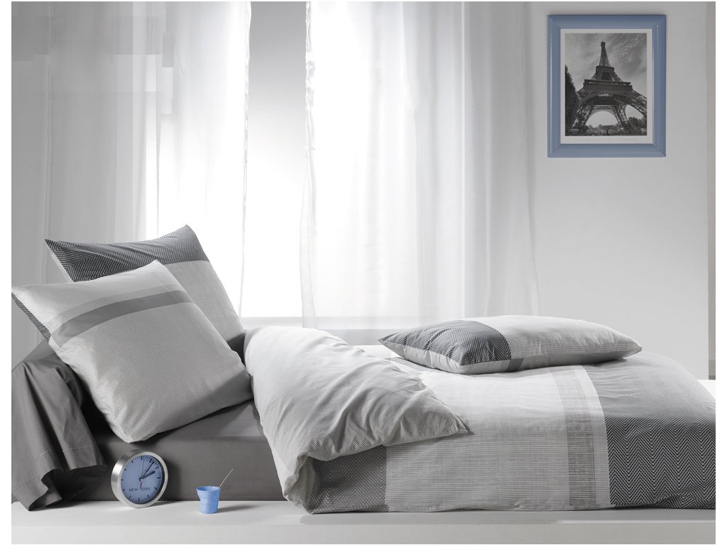 TipTrade Bavlněné povlečení 140x200 + 70x90 cm - Spencer šedé - Obrázek 2