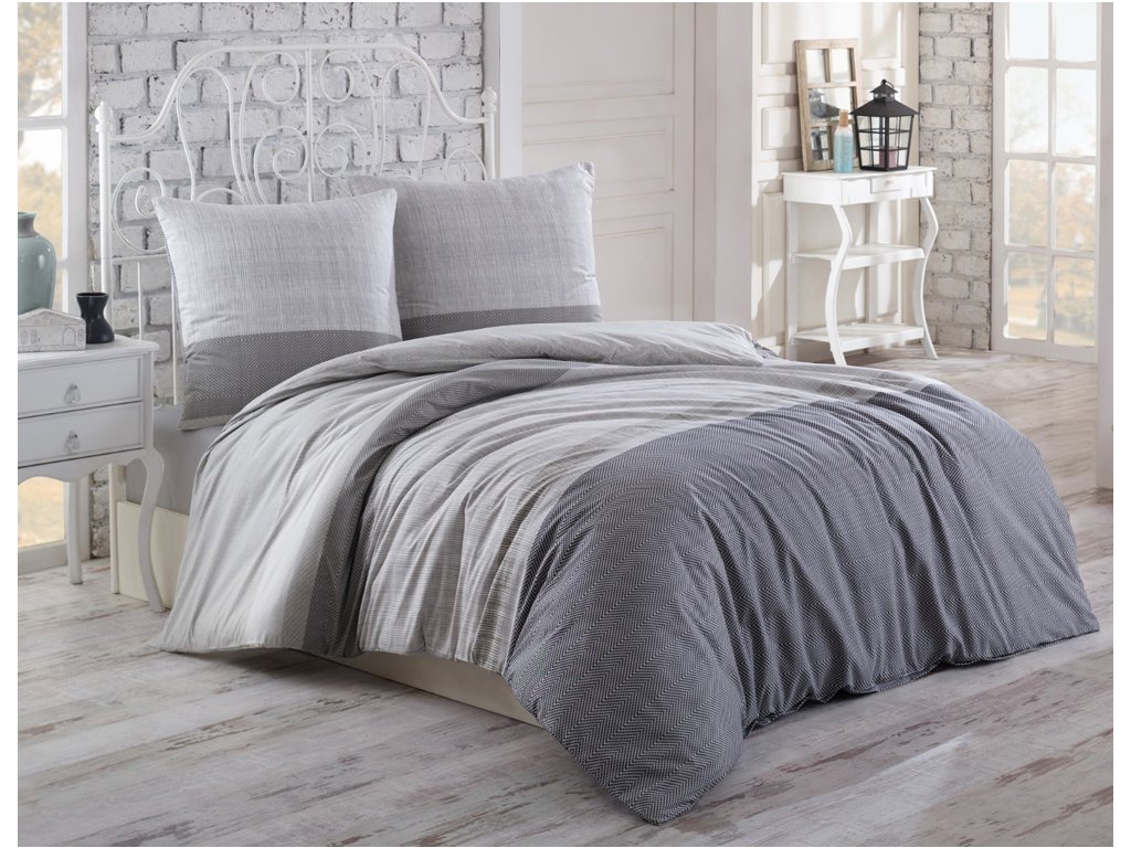 TipTrade Bavlněné povlečení 140×200 + 70×90 cm – Spencer šedé TipTrade Bavlněné povlečení 140×200 + 70×90 cm – Spencer šedé