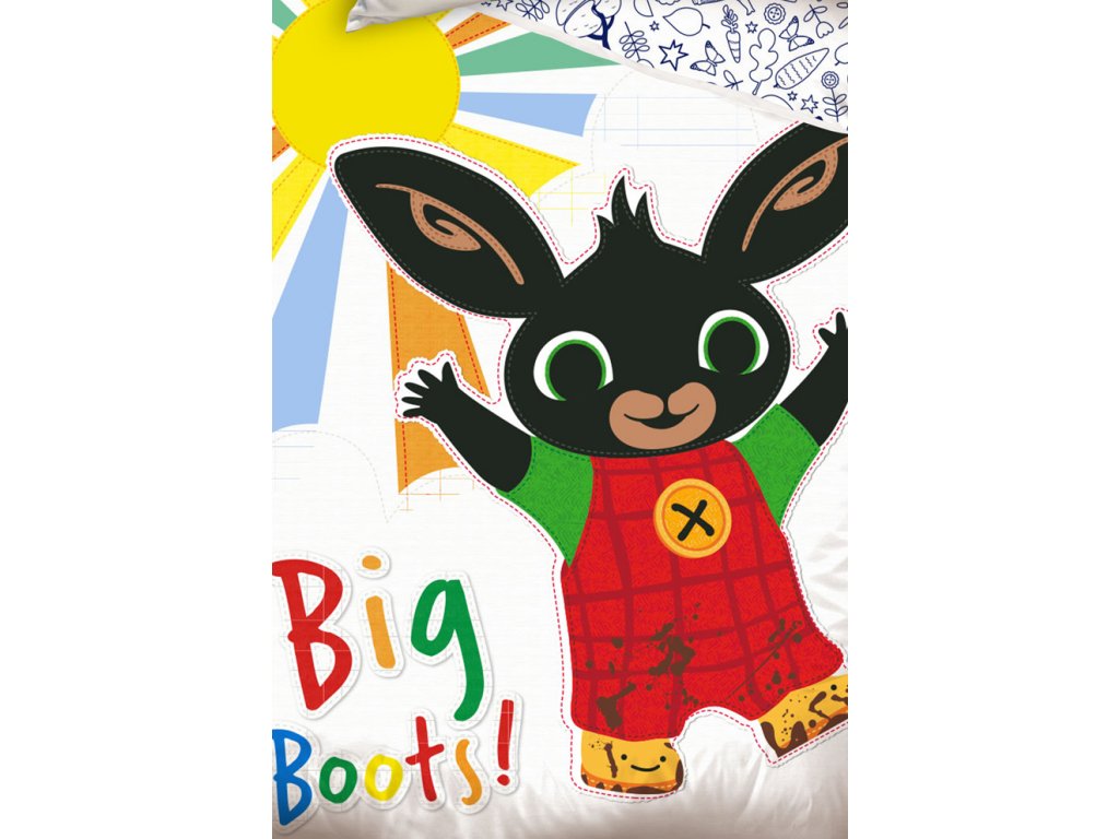 Carbotex Bavlněné povlečení 140x200 + 70x90 cm - Zajíček Bing a duhové sluníčko - Obrázek 2