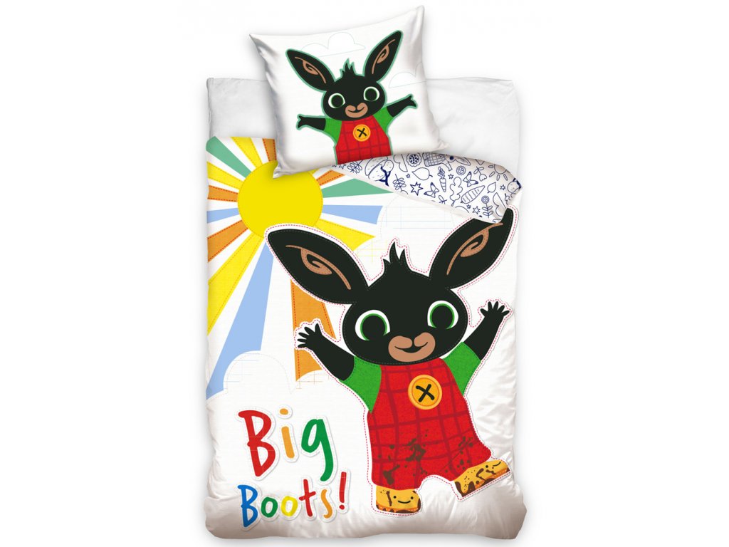 Carbotex Bavlněné povlečení 140×200 + 70×90 cm – Zajíček Bing a duhové sluníčko Carbotex Bavlněné povlečení 140×200 + 70×90 cm – Zajíček Bing a duhové sluníčko