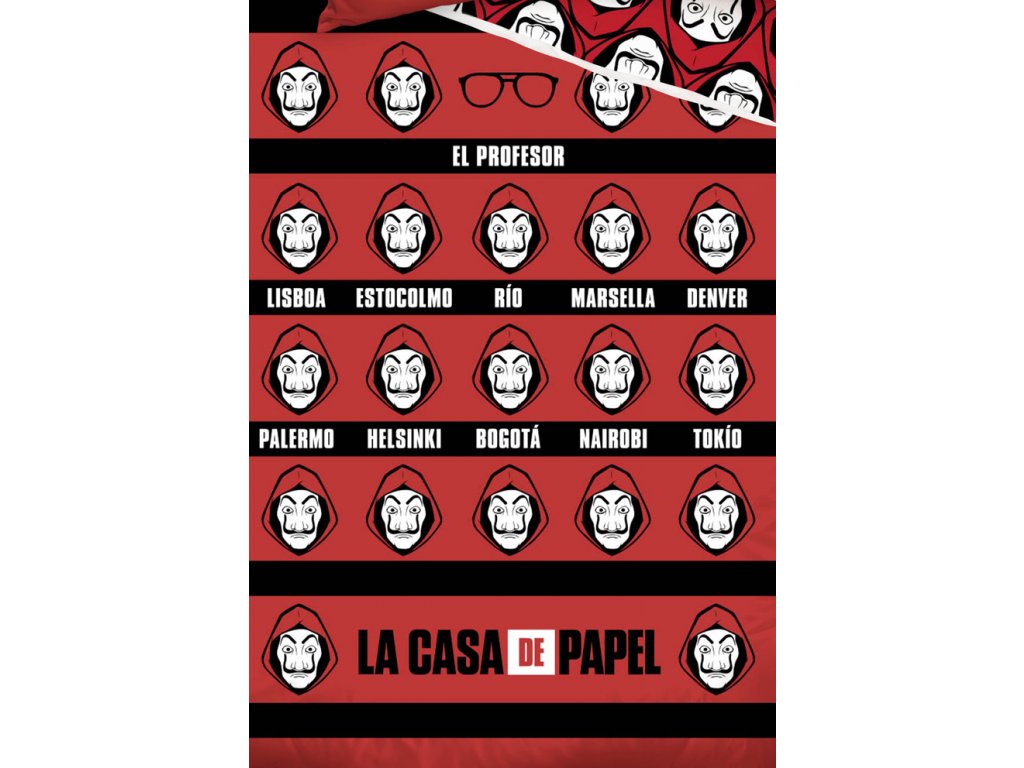 Carbotex Bavlněné povlečení 140x200 + 70x80 cm - Papírový dům Ciudades - Obrázek 2