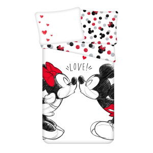 Jerry Fabrics Bavlněné povlečení 140×200 + 70×90 cm – Mickey a Minnie "Love 04"