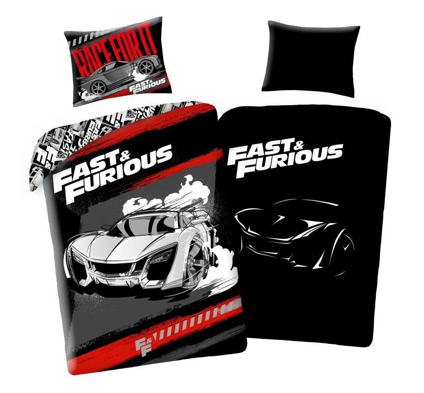 Halantex Bavlněné povlečení se svítícím efektem 140×200 + 70×90 cm – Fast & Furious Race Halantex Bavlněné povlečení se svítícím efektem 140×200 + 70×90 cm – Fast & Furious Race