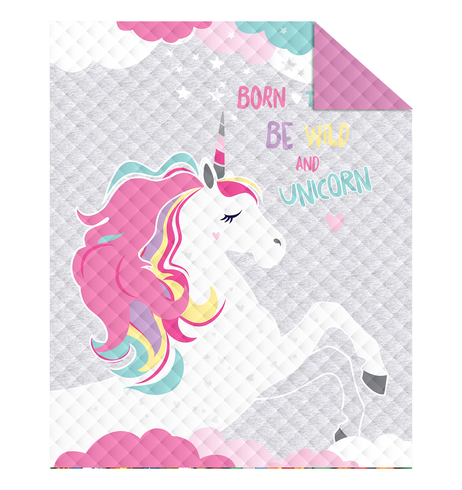 Detexpol Luxusní přehoz na postel 170×210 cm – Jednorožec šedá Detexpol Luxusní přehoz na postel 170×210 cm – Jednorožec šedá