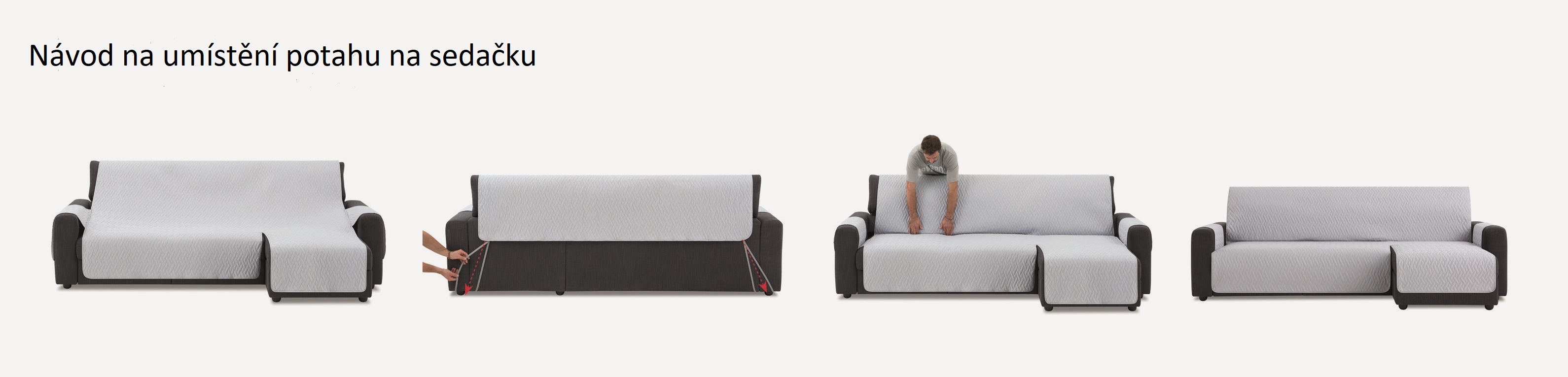 PovlečemeVás Potah na rohovou sedačku - hnědý Délka: 280 cm - Obrázek 2