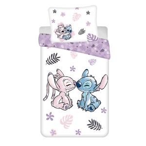 Jerry Fabrics Bavlněné povlečení 140×200 + 70×90 cm – Lilo and Stitch "White"