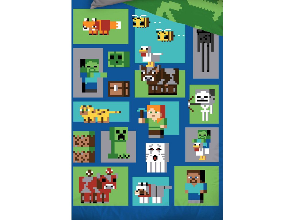TipTrade Bavlněné povlečení 140x200 + 70x90 cm - Minecraft Figure - Obrázek 2