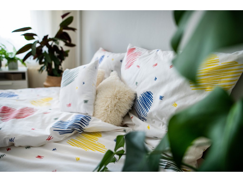 Jahu Bavlněné povlečení 140x200 + 70x90 + 40x40 cm - Graffiti heart - Obrázek 2